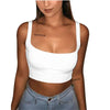 Women Tanks Vest Crop Tops Summer Sleeveless Slash Neck Tanks For Women Solid White Red Strap Sports Tank Tops Lady - MAGUSTA BEAUTY