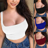 Women Tanks Vest Crop Tops Summer Sleeveless Slash Neck Tanks For Women Solid White Red Strap Sports Tank Tops Lady - MAGUSTA BEAUTY