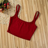Women Tanks Vest Crop Tops Summer Sleeveless Slash Neck Tanks For Women Solid White Red Strap Sports Tank Tops Lady - MAGUSTA BEAUTY
