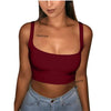 Women Tanks Vest Crop Tops Summer Sleeveless Slash Neck Tanks For Women Solid White Red Strap Sports Tank Tops Lady - MAGUSTA BEAUTY