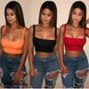 Women Tanks Vest Crop Tops Summer Sleeveless Slash Neck Tanks For Women Solid White Red Strap Sports Tank Tops Lady - MAGUSTA BEAUTY