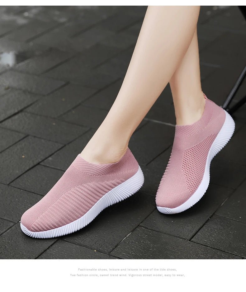 Women Vulcanized Shoes High Quality Women Sneakers Slip On Flats Shoes Women Loafers Plus Size 42 Walking Flat - MAGUSTA BEAUTY