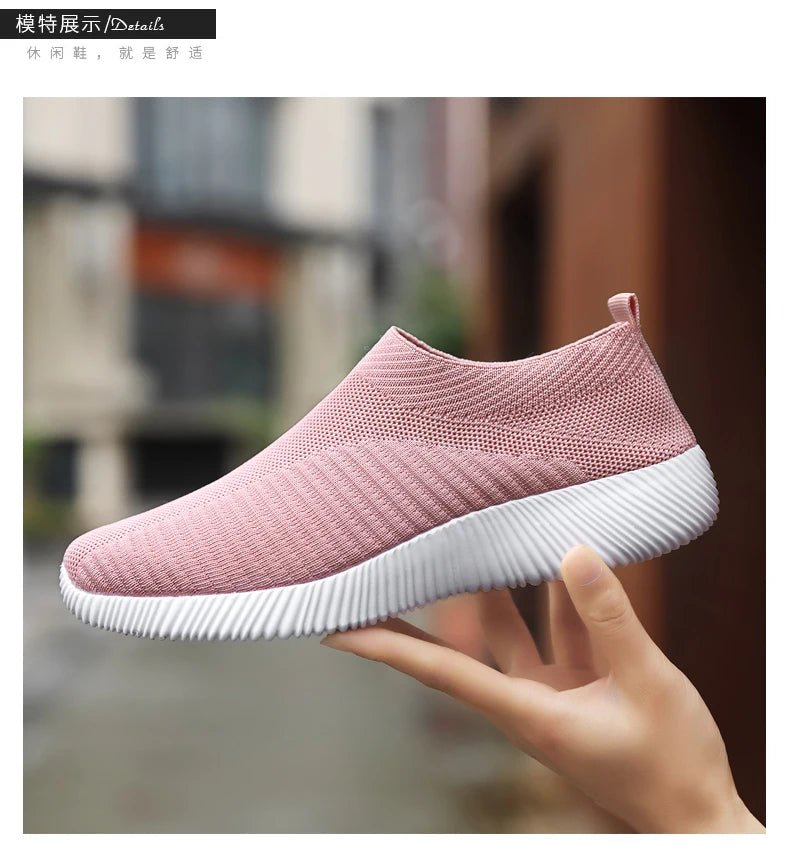 Women Vulcanized Shoes High Quality Women Sneakers Slip On Flats Shoes Women Loafers Plus Size 42 Walking Flat - MAGUSTA BEAUTY