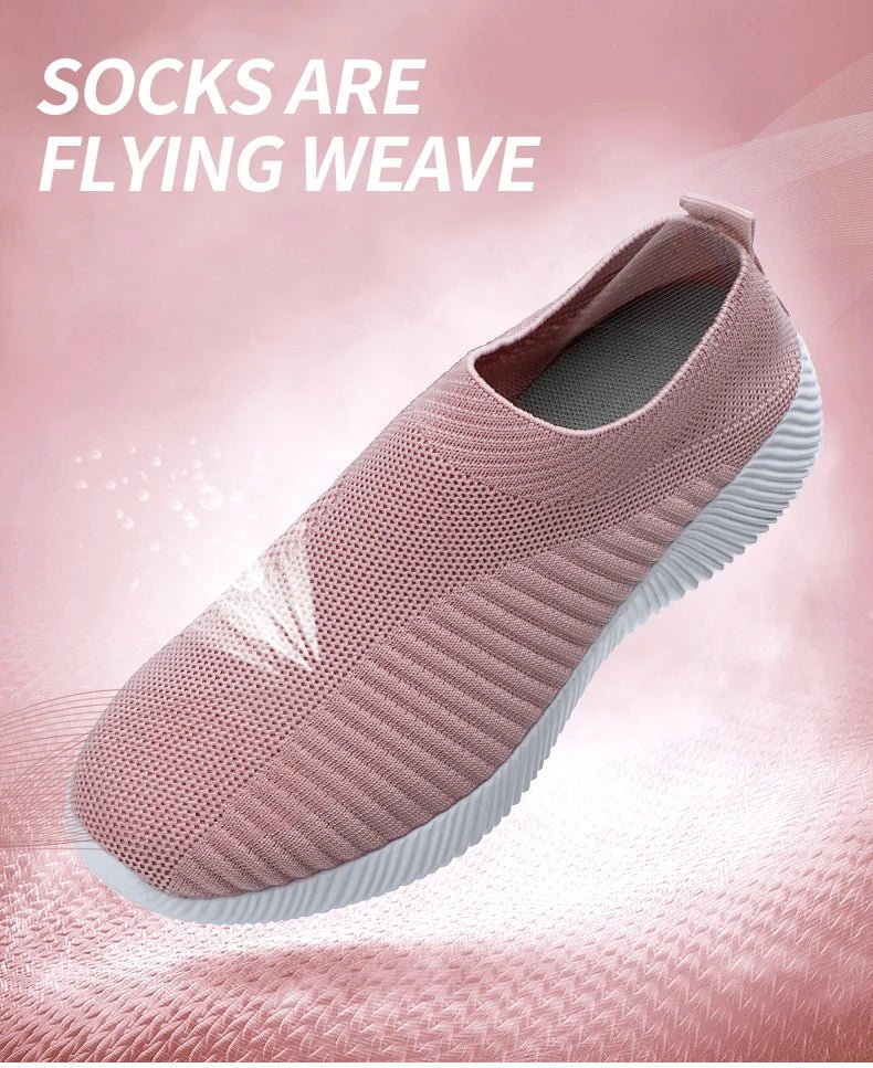 Women Vulcanized Shoes High Quality Women Sneakers Slip On Flats Shoes Women Loafers Plus Size 42 Walking Flat - MAGUSTA BEAUTY