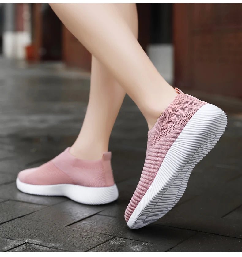 Women Vulcanized Shoes High Quality Women Sneakers Slip On Flats Shoes Women Loafers Plus Size 42 Walking Flat - MAGUSTA BEAUTY