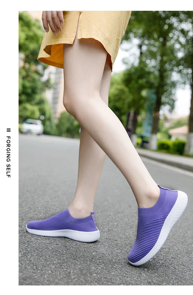 Women Vulcanized Shoes High Quality Women Sneakers Slip On Flats Shoes Women Loafers Plus Size 42 Walking Flat - MAGUSTA BEAUTY
