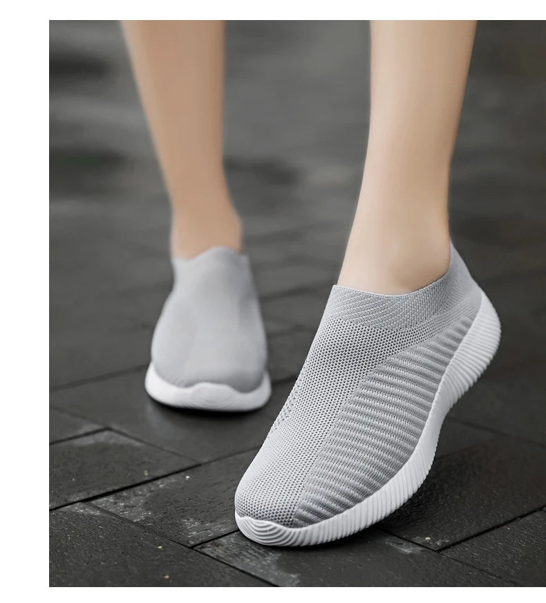 Women Vulcanized Shoes High Quality Women Sneakers Slip On Flats Shoes Women Loafers Plus Size 42 Walking Flat - MAGUSTA BEAUTY