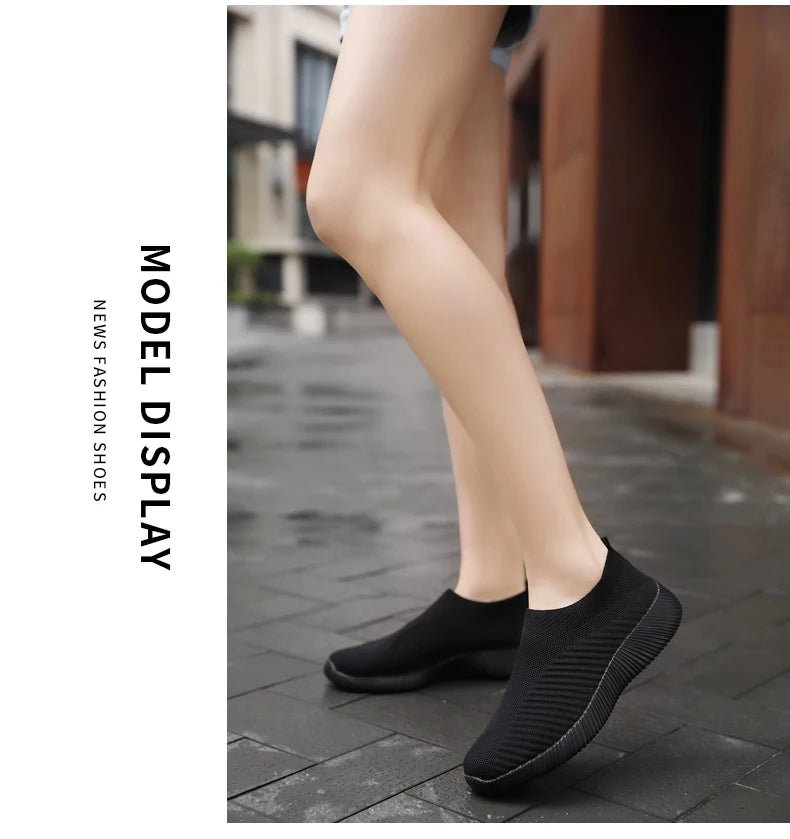 Women Vulcanized Shoes High Quality Women Sneakers Slip On Flats Shoes Women Loafers Plus Size 42 Walking Flat - MAGUSTA BEAUTY