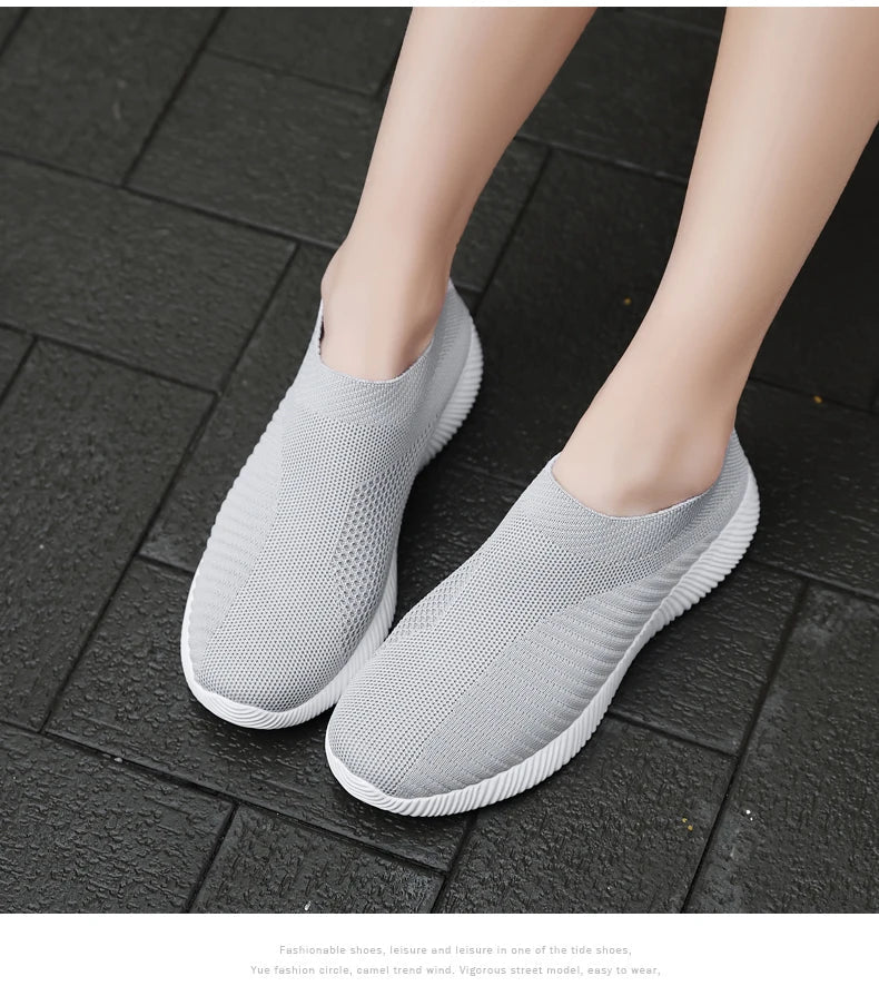 Women Vulcanized Shoes High Quality Women Sneakers Slip On Flats Shoes Women Loafers Plus Size 42 Walking Flat - MAGUSTA BEAUTY