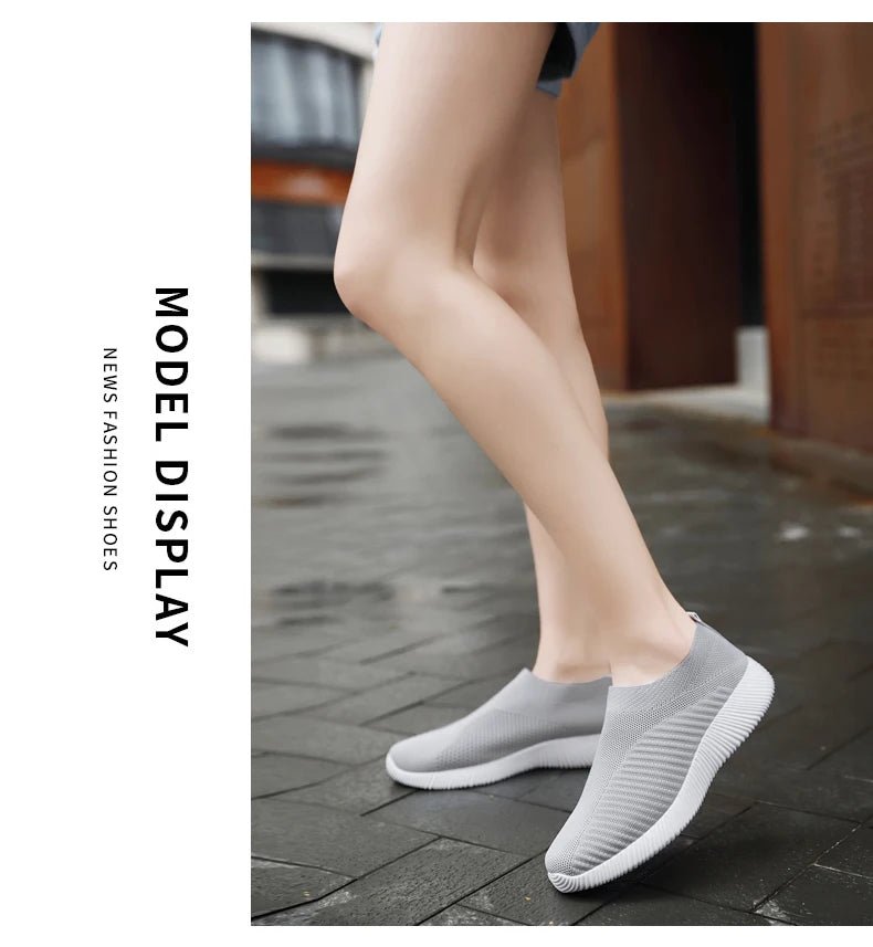 Women Vulcanized Shoes High Quality Women Sneakers Slip On Flats Shoes Women Loafers Plus Size 42 Walking Flat - MAGUSTA BEAUTY