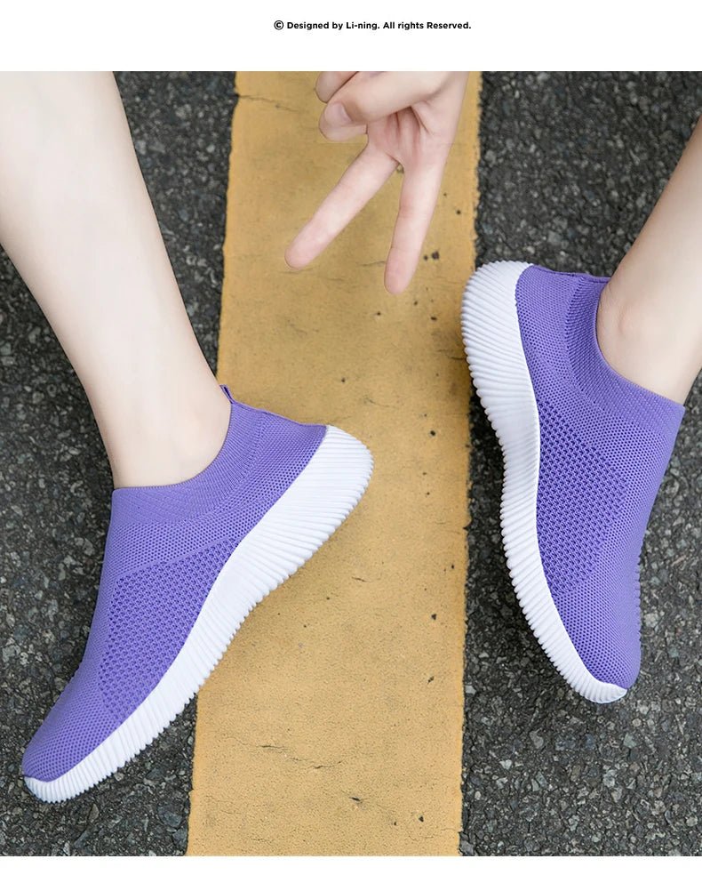 Women Vulcanized Shoes High Quality Women Sneakers Slip On Flats Shoes Women Loafers Plus Size 42 Walking Flat - MAGUSTA BEAUTY