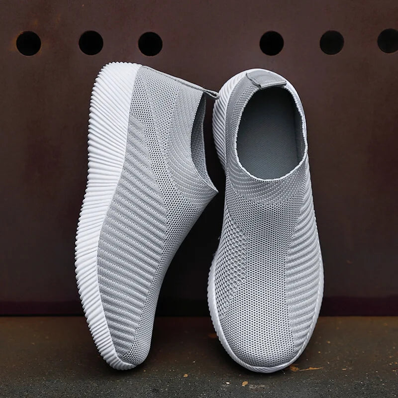 Women Vulcanized Shoes High Quality Women Sneakers Slip On Flats Shoes Women Loafers Plus Size 42 Walking Flat - MAGUSTA BEAUTY