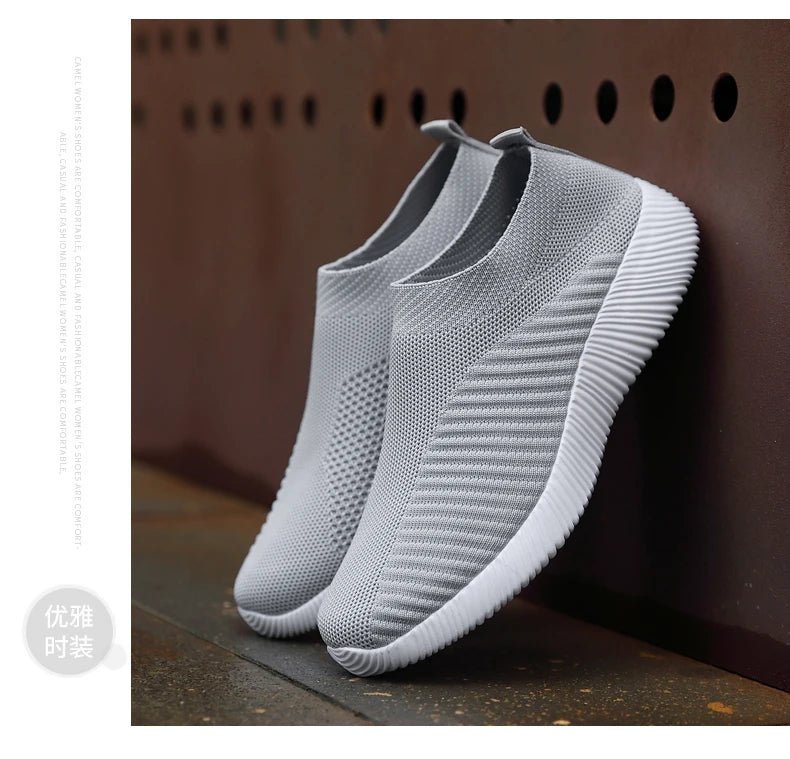 Women Vulcanized Shoes High Quality Women Sneakers Slip On Flats Shoes Women Loafers Plus Size 42 Walking Flat - MAGUSTA BEAUTY