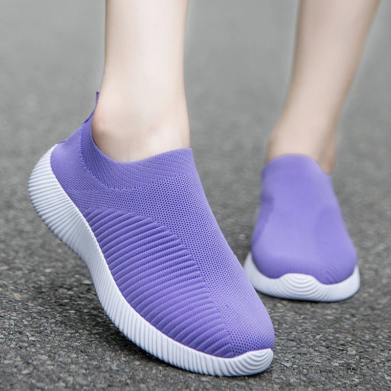 Women Vulcanized Shoes High Quality Women Sneakers Slip On Flats Shoes Women Loafers Plus Size 42 Walking Flat - MAGUSTA BEAUTY