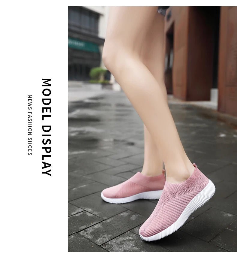 Women Vulcanized Shoes High Quality Women Sneakers Slip On Flats Shoes Women Loafers Plus Size 42 Walking Flat - MAGUSTA BEAUTY