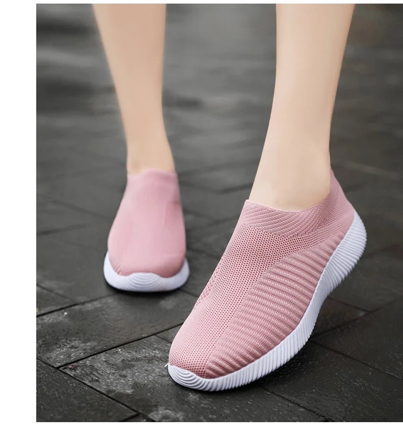 Women Vulcanized Shoes High Quality Women Sneakers Slip On Flats Shoes Women Loafers Plus Size 42 Walking Flat - MAGUSTA BEAUTY