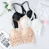 Women White Crop Tops Lace Print Camisole Sexy Hollow Backless Bra Removable Chest Pad Bralette Solid Beauty Back Tank Top - MAGUSTA BEAUTY