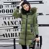 Women Winter Fur Collar Hooded Parka Fashion Letter Patch Zipper Pockets Design Long Jacket Elegant Slim Warm Thick Female Coats - MAGUSTA BEAUTY