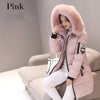 Women Winter Fur Collar Hooded Parka Fashion Letter Patch Zipper Pockets Design Long Jacket Elegant Slim Warm Thick Female Coats - MAGUSTA BEAUTY