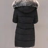 Women Winter Fur Collar Hooded Parka Fashion Letter Patch Zipper Pockets Design Long Jacket Elegant Slim Warm Thick Female Coats - MAGUSTA BEAUTY