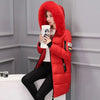 Women Winter Fur Collar Hooded Parka Fashion Letter Patch Zipper Pockets Design Long Jacket Elegant Slim Warm Thick Female Coats - MAGUSTA BEAUTY