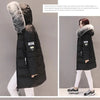 Women Winter Fur Collar Hooded Parka Fashion Letter Patch Zipper Pockets Design Long Jacket Elegant Slim Warm Thick Female Coats - MAGUSTA BEAUTY