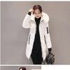 Women Winter Fur Collar Hooded Parka Fashion Letter Patch Zipper Pockets Design Long Jacket Elegant Slim Warm Thick Female Coats - MAGUSTA BEAUTY