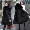 Women Winter Parka Warm Hooded Long Sleeve Zipper Thick Jackets Fur Collar Fleece Drawstring Long Coat Casual Streetwear Outwear - MAGUSTA BEAUTY