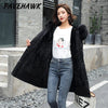 Women Winter Parka Warm Hooded Long Sleeve Zipper Thick Jackets Fur Collar Fleece Drawstring Long Coat Casual Streetwear Outwear - MAGUSTA BEAUTY