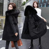 Women Winter Parka Warm Hooded Long Sleeve Zipper Thick Jackets Fur Collar Fleece Drawstring Long Coat Casual Streetwear Outwear - MAGUSTA BEAUTY