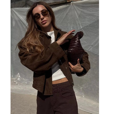 Women's Autumn Jackets 2025 New Fashion Big Pocket Elegant Women's Loose Warm Jackets Autumn Street Chic Young Student Coats - MAGUSTA BEAUTY