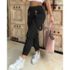 Women's Cargo Pants Casual Trousers 2026 Spring Autumn Solid Color Trend Street Pocket Design Cuff Suspenders Streetwear Women - MAGUSTA BEAUTY