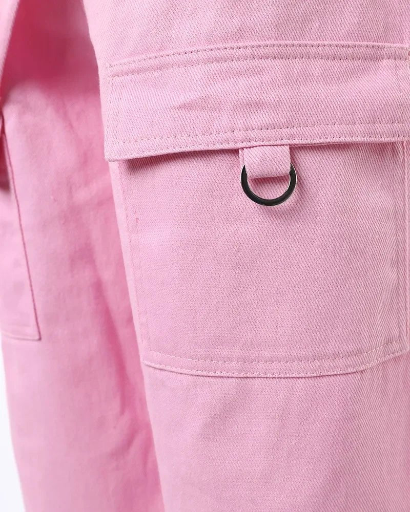 Women's Cargo Pants Casual Trousers 2026 Spring Autumn Solid Color Trend Street Pocket Design Cuff Suspenders Streetwear Women - MAGUSTA BEAUTY