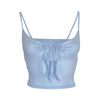 Women’s Fashion Solid Color Camisole Summer Sexy Pleated Hollow Bandage Exposed Navel Top Y2k Crop Top - MAGUSTA BEAUTY