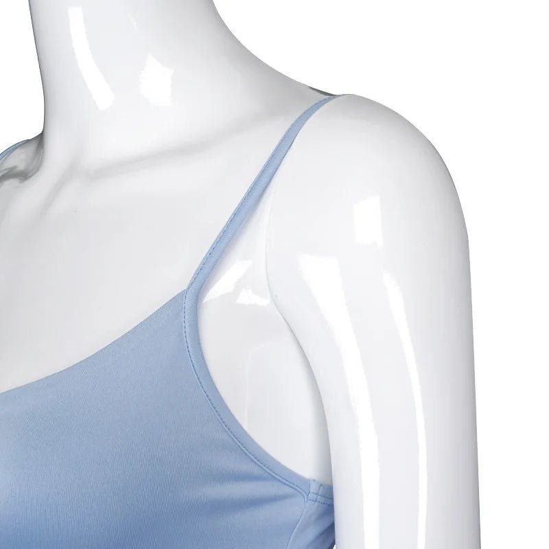 Women’s Fashion Solid Color Camisole Summer Sexy Pleated Hollow Bandage Exposed Navel Top Y2k Crop Top - MAGUSTA BEAUTY
