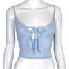 Women’s Fashion Solid Color Camisole Summer Sexy Pleated Hollow Bandage Exposed Navel Top Y2k Crop Top - MAGUSTA BEAUTY