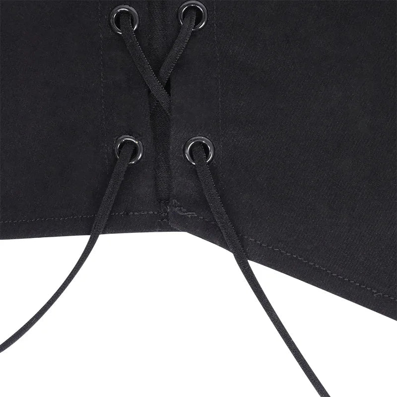 Women's Off Shoulder Strapless Lace Up Bustier Corset, Crop Tops, Black Sleeveless Vest, Cropped Feminino - MAGUSTA BEAUTY