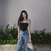 Women's Off Shoulder Strapless Lace Up Bustier Corset, Crop Tops, Black Sleeveless Vest, Cropped Feminino - MAGUSTA BEAUTY