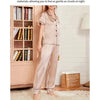 Women's Pajama Pocket Heart Embroidered Pajama Set Satin Comfortable Short Sleeve Button Pajama Lounge Pant For Women Sleepwear - MAGUSTA BEAUTY