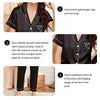 Women's Pajama Pocket Heart Embroidered Pajama Set Satin Comfortable Short Sleeve Button Pajama Lounge Pant For Women Sleepwear - MAGUSTA BEAUTY