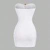 Women's Sexy Slim - Fit Strapless Bustier Mini Dress with Metal Buckle - MAGUSTA BEAUTY