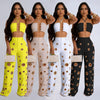 Women's Two - piece Solid Color Hanging Neck Hollow Top Sexy Perforated Slim Fit Pants Set 2026 Summer - MAGUSTA BEAUTY