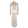 Women's Two - piece Solid Color Hanging Neck Hollow Top Sexy Perforated Slim Fit Pants Set 2026 Summer - MAGUSTA BEAUTY