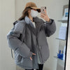 Women's Winter Warm Padded Jacket Coat 2025 New Down Cotton Hooded Solid Thick Parka Waterproof Puffy Korean Fashion Outdoor - MAGUSTA BEAUTY