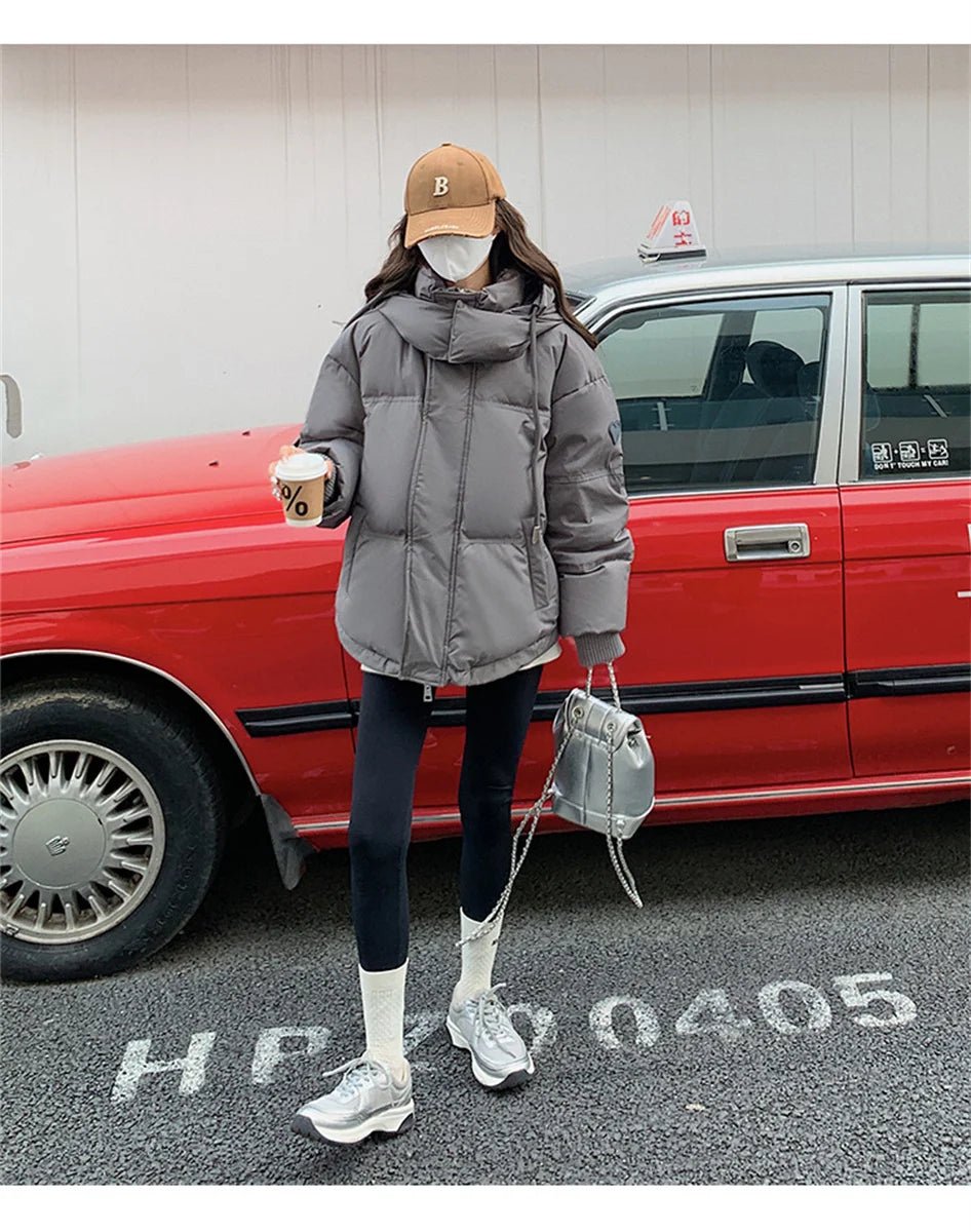 Women's Winter Warm Padded Jacket Coat 2025 New Down Cotton Hooded Solid Thick Parka Waterproof Puffy Korean Fashion Outdoor - MAGUSTA BEAUTY