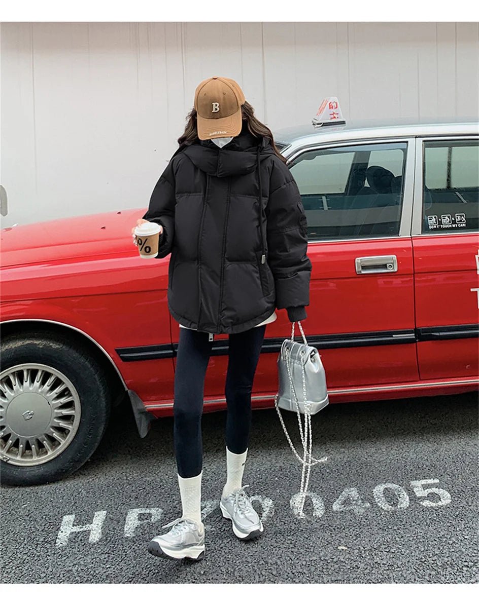 Women's Winter Warm Padded Jacket Coat 2025 New Down Cotton Hooded Solid Thick Parka Waterproof Puffy Korean Fashion Outdoor - MAGUSTA BEAUTY