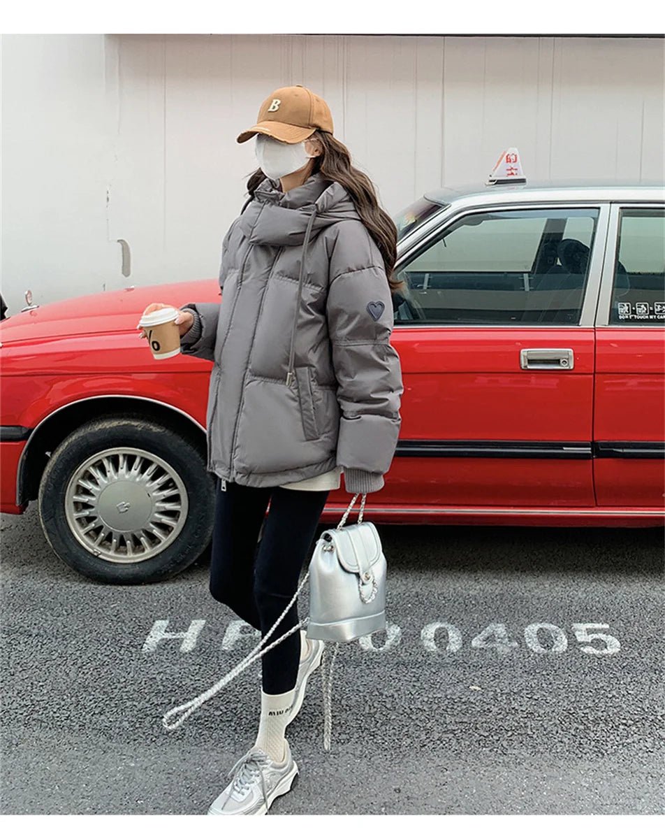 Women's Winter Warm Padded Jacket Coat 2025 New Down Cotton Hooded Solid Thick Parka Waterproof Puffy Korean Fashion Outdoor - MAGUSTA BEAUTY
