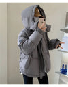 Women's Winter Warm Padded Jacket Coat 2025 New Down Cotton Hooded Solid Thick Parka Waterproof Puffy Korean Fashion Outdoor - MAGUSTA BEAUTY