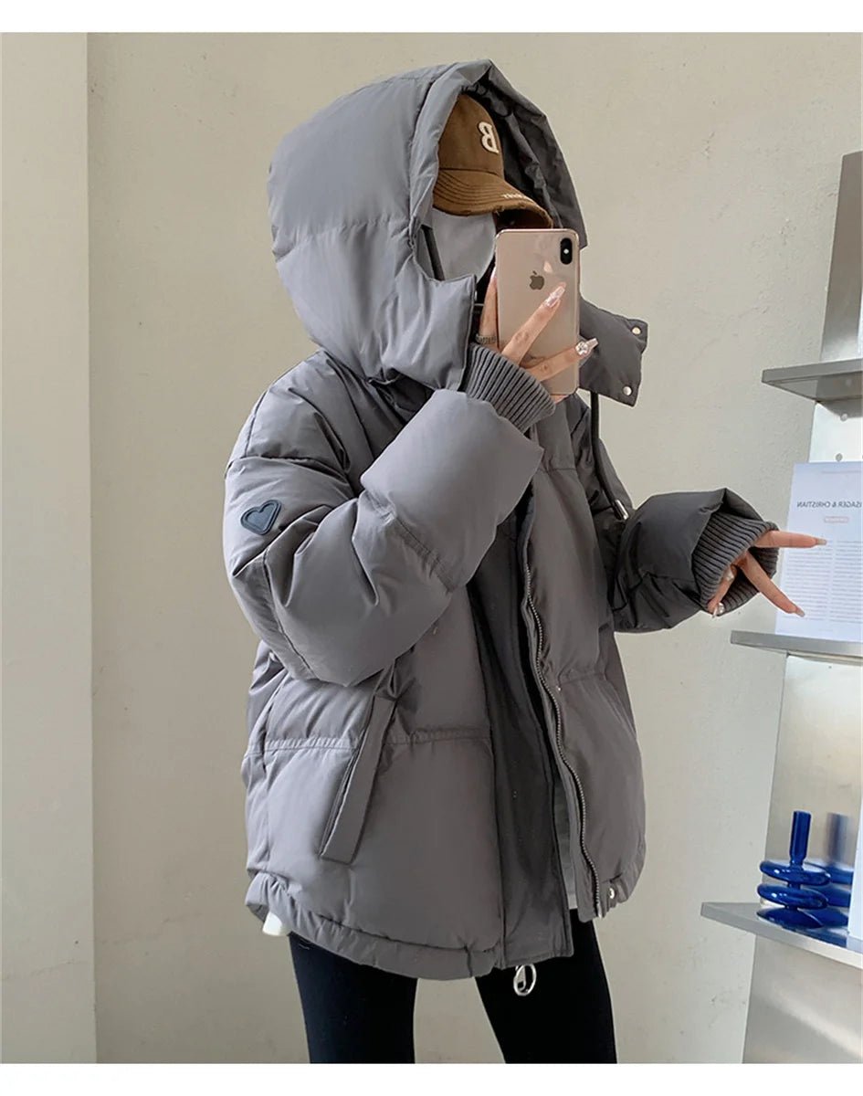 Women's Winter Warm Padded Jacket Coat 2025 New Down Cotton Hooded Solid Thick Parka Waterproof Puffy Korean Fashion Outdoor - MAGUSTA BEAUTY