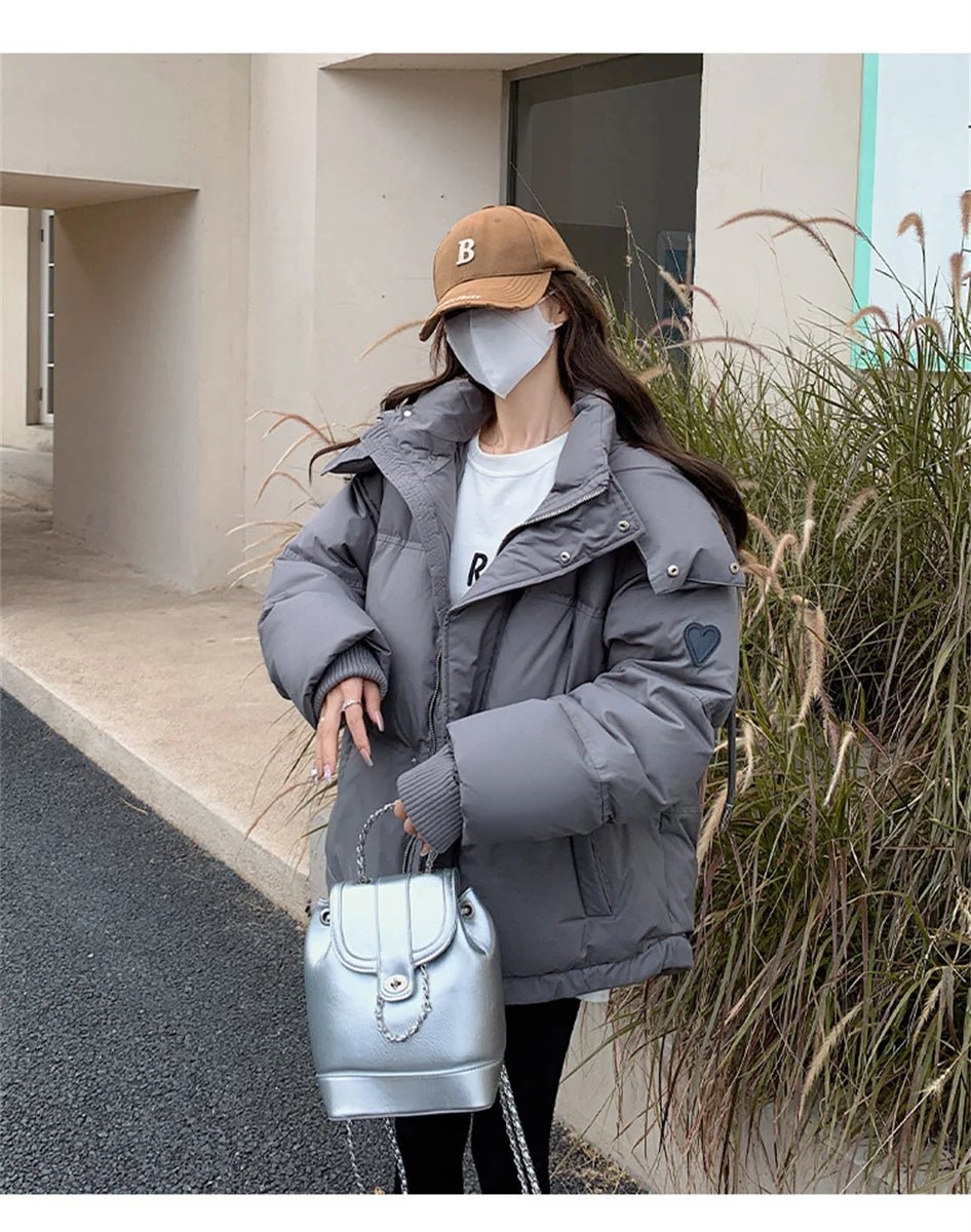 Women's Winter Warm Padded Jacket Coat 2025 New Down Cotton Hooded Solid Thick Parka Waterproof Puffy Korean Fashion Outdoor - MAGUSTA BEAUTY